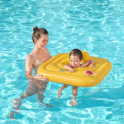 BESTWAY SWIMMING FLOAT KIDS INFLATABLE SQUARE 3-RING INFLATABLE BABY BOAT