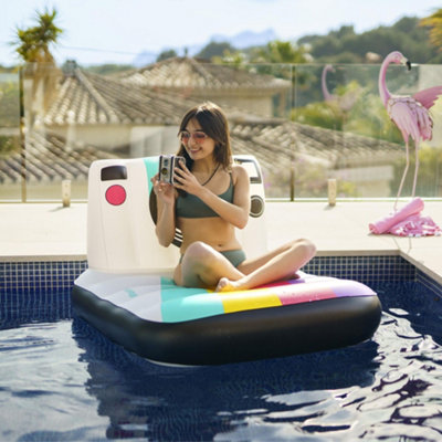Bestway Vintage Camera Pool Float, Inflatable Lounger, Beach Toy