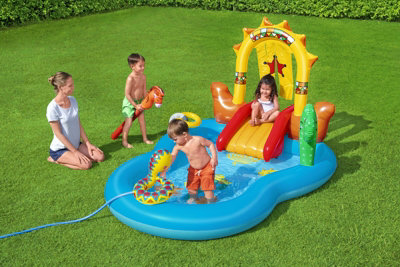 Bestway Wild West Play Centre Children's Paddling Pool with Slide for ...