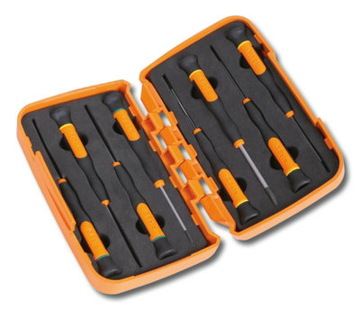 Beta Tools 1257LPH S8 Phillips Slotted 8-Piece Micro-Screwdrivers in Hard Case