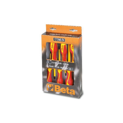 Beta Tools 1273MQ D6 Phillips Slotted Insulated 6-Piece Screwdriver