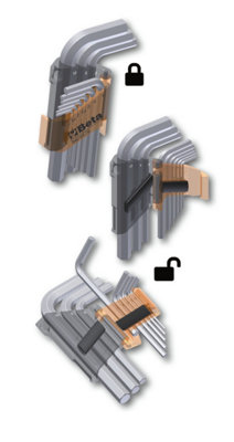 Beta Tools 96BPC SC9 Hexagon Ball Head Offset 9-Piece Key Wrench