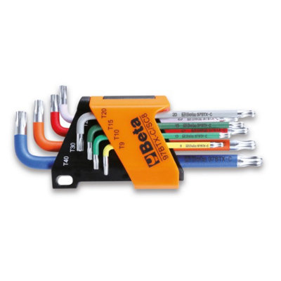 Beta Tools 97BTX-C SC8 Multi-Coloured Trox Ball Head Offset 8-Piece Key ...