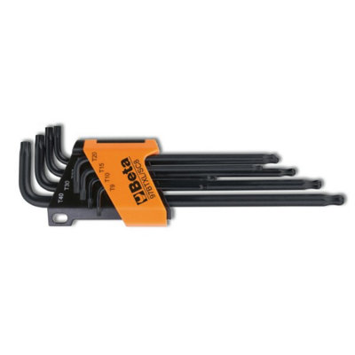 Beta Tools 97BTXL SC8 Trox Long Ball Head Offset 8-Piece Key Wrench