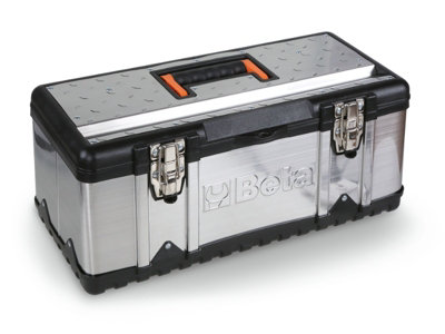 Beta Tools CP17 Silver Black Removable Tray Stainless Steel Tool Box