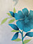 Bethany Teal Floral Duvet Cover Set Reversible Zig Zag Bedding