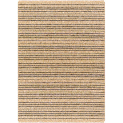 BETSY In- & Outdoor Cottage Jute-Look Brown Striped Area Rug 160 x 213 cm