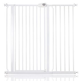 Bettacare Child and Pet Gate, 107.4cm - -115cm, White, Extra Tall Gate 104cm in Height, Pressure Fit Stair Gate