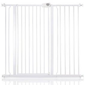 Bettacare Child and Pet Gate, 113.8cm - 121.4cm, White, Extra Tall Gate 104cm in Height, Pressure Fit Stair Gate