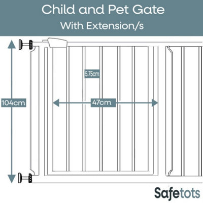 Bettacare Child and Pet Gate, 81.4cm - 89cm, White, Extra Tall Gate ...