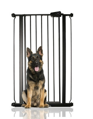 Bettacare Child and Pet Gate Narrow, 68.5cm - 75cm, Matt Black, Extra Tall Gate 104cm in Height, Narrow Pressure Fit Stair Gate