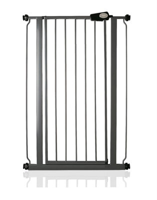 Bettacare Child and Pet Gate Narrow, 68.5cm - 75cm, Slate Grey, Extra Tall Gate 104cm in Height, Narrow Pressure Fit Stair Gate