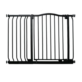 Bettacare Curved Top Dog Gate, 116cm - 125cm, Matt Black, Pressure Fit Pet Gate for Dog and Puppy, Pet and Dog Barrier