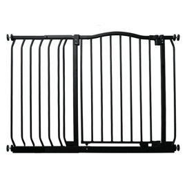 Bettacare Curved Top Dog Gate, 125cm - 134cm, Matt Black, Pressure Fit Pet Gate for Dog and Puppy, Pet and Dog Barrier