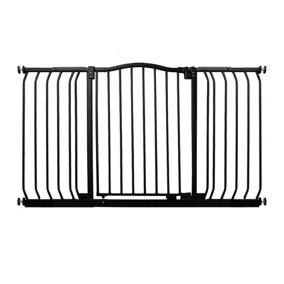 Bettacare Curved Top Dog Gate, 161cm - 170cm, Matt Black, Pressure Fit Pet Gate for Dog and Puppy, Pet and Dog Barrier
