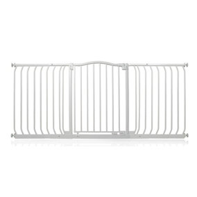 Bettacare Curved Top Dog Gate, 161cm - 170cm, Matt White, Pressure Fit Pet Gate for Dog and Puppy, Pet and Dog Barrier