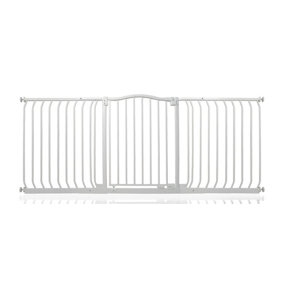 Bettacare Curved Top Dog Gate, 179cm - 188cm, Matt White, Pressure Fit Pet Gate for Dog and Puppy, Pet and Dog Barrier
