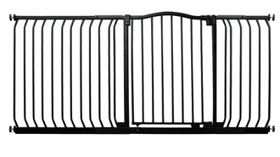 Bettacare Curved Top Dog Gate, 216cm - 225cm, Matt Black, Pressure Fit Pet Gate for Dog and Puppy, Pet and Dog Barrier Price Comparisons | Compare The Build