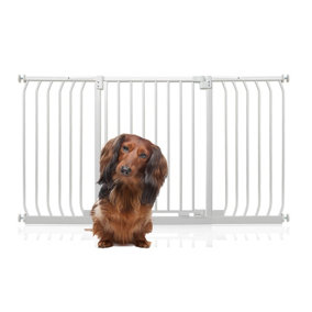 Bettacare Elite Pressure Dog Gate, 143cm - 152cm, Matt White, Pressure Fit Pet Gate for Dog and Puppy