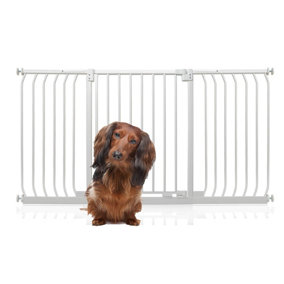 Bettacare Elite Pressure Dog Gate, 152cm - 161cm, Matt White, Pressure Fit Pet Gate for Dog and Puppy