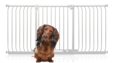 Bettacare Elite Pressure Dog Gate 170cm 179cm Matt White Pressure Fit Pet Gate for Dog and Puppy DIY at B Q