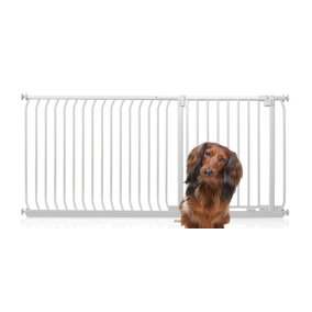 Bettacare Elite Pressure Dog Gate, 171cm - 180cm, Matt White, Pressure Fit Pet Gate for Dog and Puppy