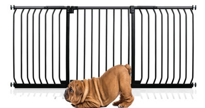 Bettacare Elite Pressure Dog Gate, 188cm - 197cm, Matt Black, Pressure Fit Pet Gate for Dog and Puppy Price Comparisons | Compare The Build