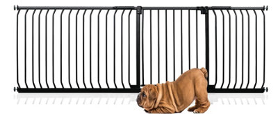 Bettacare Elite Pressure Dog Gate, 216cm - 225cm, Matt Black, Pressure Fit Pet Gate for Dog and Puppy Price Comparisons | Compare The Build