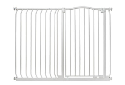 Bettacare Extra Tall Curved Top Dog Gate, 125cm - 134cm, Matt White, Extra Tall 100cm in Height, Pressure Fit Pet Gate Price Comparisons | Compare The Build