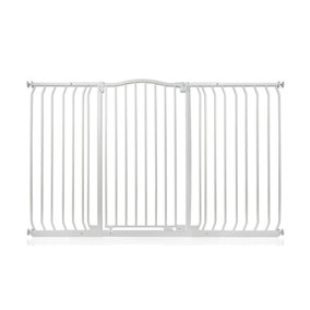 Bettacare Extra Tall Curved Top Dog Gate, 152cm - 161cm, Matt White, Extra Tall 100cm in Height, Pressure Fit Pet Gate