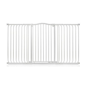 Bettacare Extra Tall Curved Top Dog Gate, 161cm - 170cm, Matt White, Extra Tall 100cm in Height, Pressure Fit Pet Gate