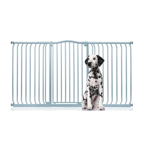 Bettacare Extra Tall Curved Top Dog Gate, 170cm - 179cm, Matt Grey, Extra Tall 100cm in Height, Pressure Fit Pet Gate