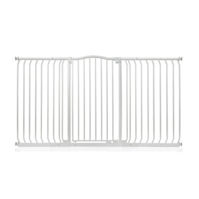 Bettacare Extra Tall Curved Top Dog Gate, 170cm - 179cm, Matt White, Extra Tall 100cm in Height, Pressure Fit Pet Gate