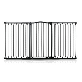 Bettacare Extra Tall Curved Top Dog Gate, 179cm - 188cm, Matt Black, Extra Tall 100cm in Height, Pressure Fit Pet Gate