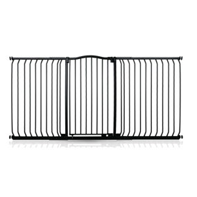 Bettacare Extra Tall Curved Top Dog Gate, 188cm - 197cm, Matt Black, Extra Tall 100cm in Height, Pressure Fit Pet Gate