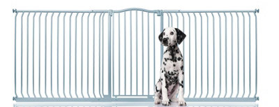 Bettacare Extra Tall Curved Top Dog Gate, 271cm - 280cm, Matt Grey, Extra Tall 100cm in Height, Pressure Fit Pet Gate