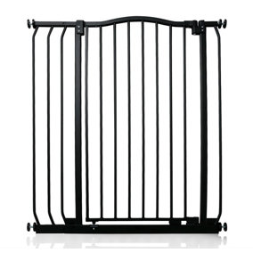 Bettacare Extra Tall Curved Top Dog Gate, 80cm - 89cm, Matt Black, Extra Tall 100cm in Height, Pressure Fit Pet Gate