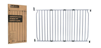 Bettacare Extra Tall Eco Screw Fit Pet Gate, Grey, 130cm - 140cm, Extra Tall Gate 100cm in Height, Screw Fitted Dog Gate