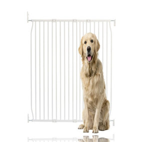 Bettacare Extra Tall Eco Screw Fit Pet Gate, White, 120cm - 130cm, Extra Tall Gate 100cm in Height, Screw Fitted Dog Gate