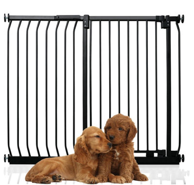 Bettacare Extra Tall Elite Dog Gate, 107cm - 116cm, Matt Black, Extra ...