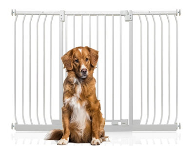 Bettacare Extra Tall Elite Dog Gate, 143cm - 152cm, Matt White, Extra Tall 96.8cm in Height, Pressure Fit Pet Gate Price Comparisons | Compare The Build