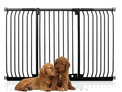 Bettacare Extra Tall Elite Dog Gate, 170cm 179cm, Matt Black, Extra