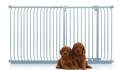 Bettacare Extra Tall Elite Dog Gate, 198cm - 207cm, Matt Grey, Extra Tall 96.8cm in Height, Pressure Fit Pet Gate Price Comparisons | Compare The Build