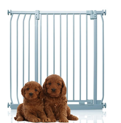 Bettacare Hoog Hondenhek Elite, Klembevestging Tussen 125cm - 134cm, Mat Grijs, Extra Hoog 96.8cm, Dierenhekje voor Trap, Gang en Deur, Klemhek Geschikt voor Puppy's, Honden en Huisdieren