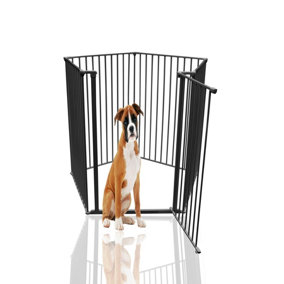 Bettacare Extra Tall Pet Pen, Pentagon, Black, 105cm High, 5 Panels, 1x72cm Door Panel and 4x72cm Side Panels, Dog and Puppy pens