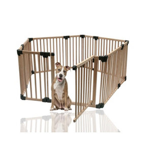 Bettacare Wooden Pet Pen, Pentagon, 5 x 120cm, Natural Wood, Dog Pen for Pets Dogs and Puppy, Dog Playpen
