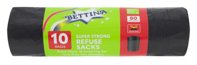 BETTINA 10 pcs Super Strong Refuse Sacks, Black, Drawstring ,Lemon ...
