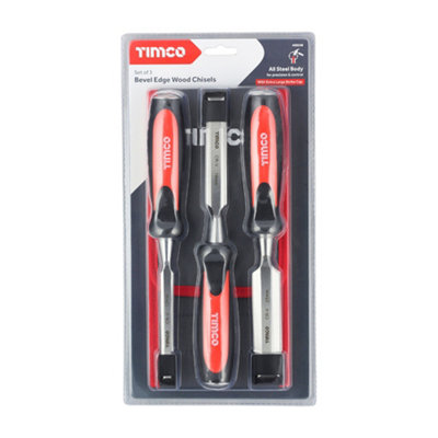 Bevel Edge Wood Chisel Set 3pcs - 3