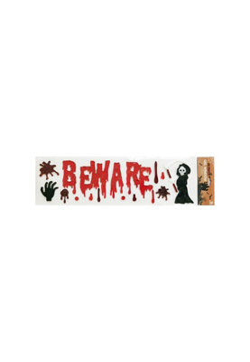 Beware Halloween Gel Window Sticker
