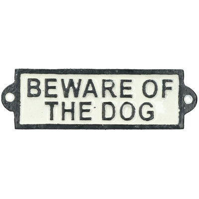Cast iron beware store of dog sign